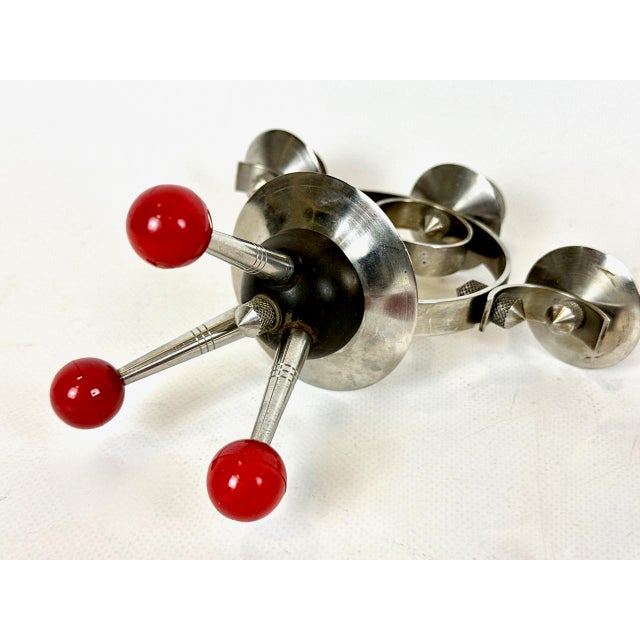 Silver Space Age Tripod Nickel-Plated Brass Candleholder, 1960s For Sale - Image 8 of 9