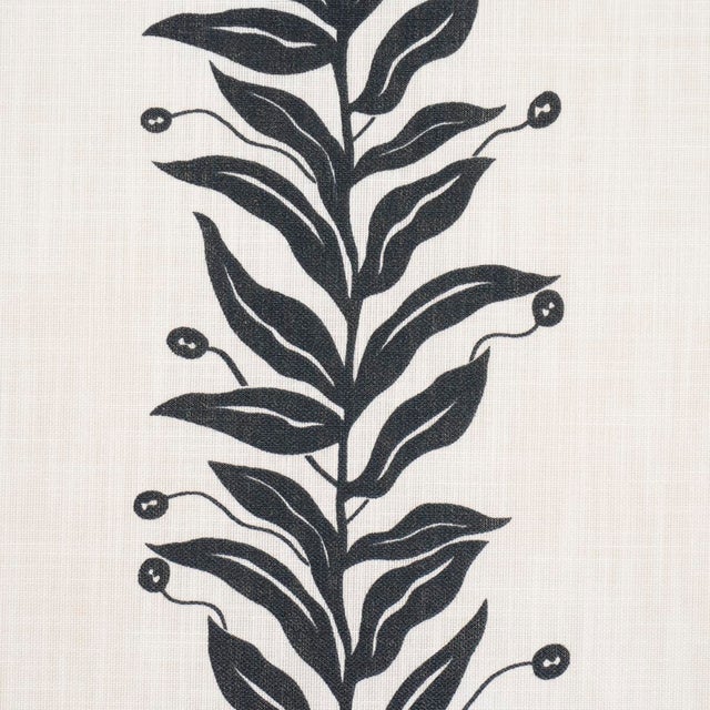 Schumacher SAMPLE - Schumacher x Marian Mcevoy Tendril Stripe Indoor/Outdoor Fabric In Black & Cream For Sale - Image 4 of 4