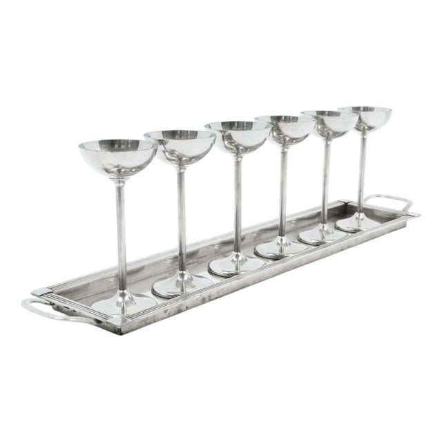 German Art Deco Liquor Set from Kaiser, 1930s, Set of 7 For Sale