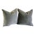 Silver Gray Velvet Feather Down Pillows 24 in X 24 in - A Pair For Sale