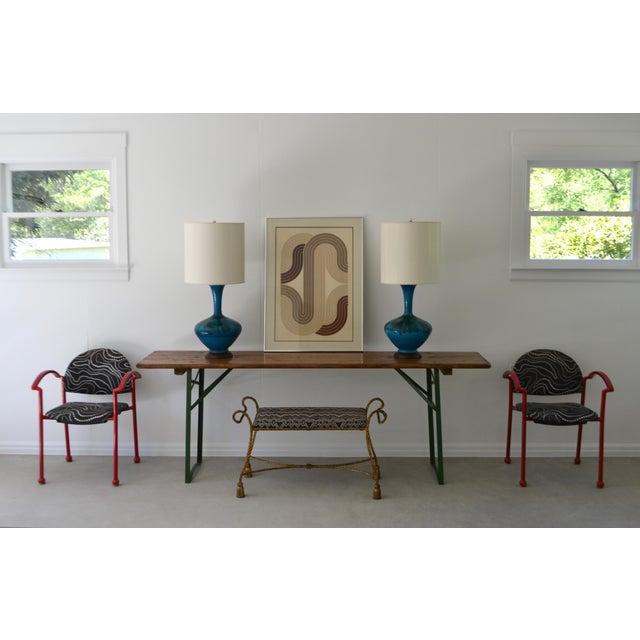 Mid-Century Wood and Metal Folding Campaign Console Table | Chairish
