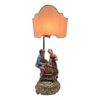 Large Porcelain Figural Table Lamp from Capodimonte, 1960s For Sale