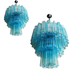 Pair of 21st Century Italian Murano Glass Sputnik Chandeliers