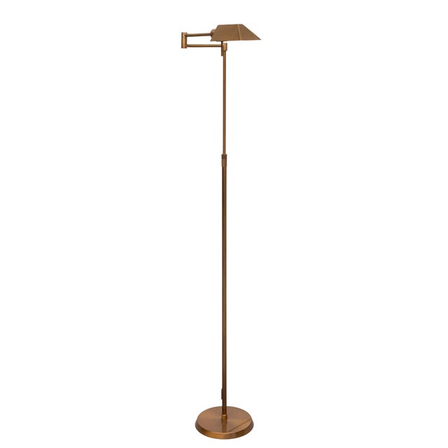 Holtkotter Bronze Swing Arm Floor Lamp, Germany, 1980s For Sale - Image 4 of 13