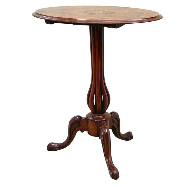 Victorian Oval Burr Walnut Tripod Table, 1870 For Sale - Image 3 of 11