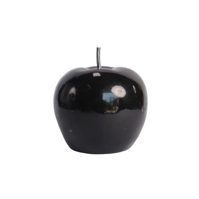 Introduce a dash of Art Deco Minimalistic Glazed Black Apple Sculpture. Crafted with attention to detail, this eye-...