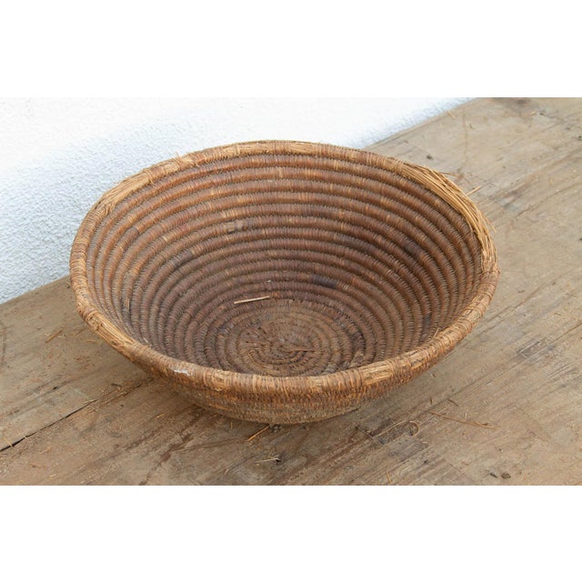 Tribal Vintage Coiled Harvest Bowl W/Mud Sealed Base For Sale - Image 3 of 5