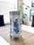 Chinoiserie Vintage Chinese Blue & White Porcelain Octagon Vase - 11.25” Tall For Sale - Image 3 of 9