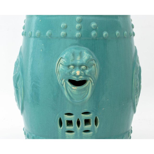 Chinese Chinese Turquoise Glazed Ceramic Garden Seat For Sale - Image 3 of 11
