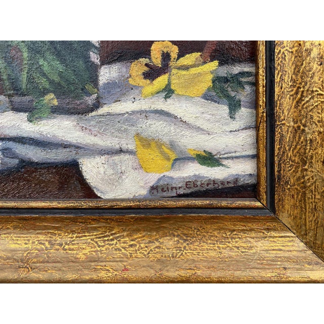 Pansies Still Life, Early 20th Century, Oil on Canvas For Sale - Image 3 of 14