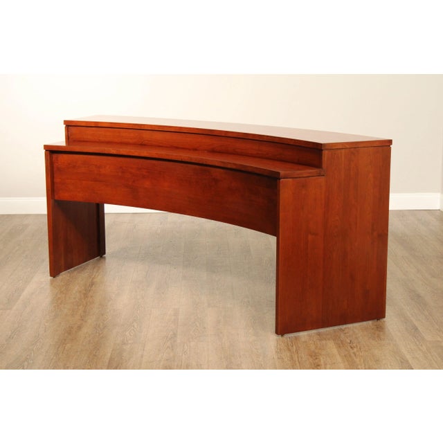 Brown Stickley Solid Cherry Curved Gathering Island For Sale - Image 8 of 12