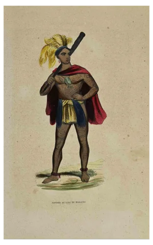 Auguste Wahlen, Naturel de l'Ile du Massacre, Lithograph, 1844