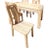 Wood Oriental Light Wood Rough Grain Rectangular Dining Table 4 Chairs Set For Sale - Image 7 of 7