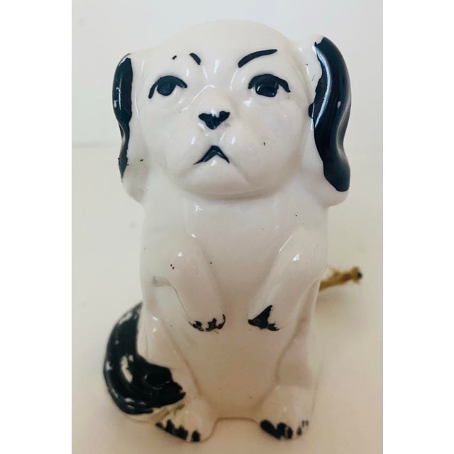 Art Deco Antique Ceramic Puppy Dog 3-Way Electric Plug Figurine, 1920-40 For Sale - Image 3 of 12
