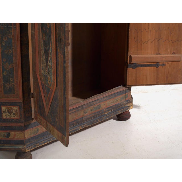 Antique Polychrome Wood Wardrobe For Sale - Image 9 of 18