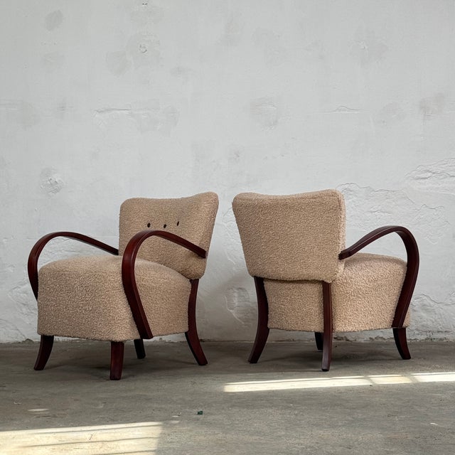 Art Deco H-237 Chairs by Jindřich Halabala for Up Závody, 1930s, Set of 2 For Sale - Image 4 of 13