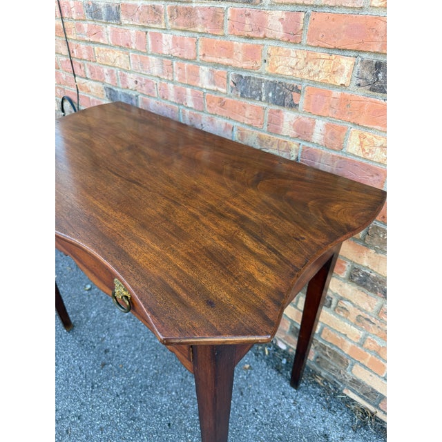 19th Century English Serpentine Top Side Table For Sale - Image 9 of 10