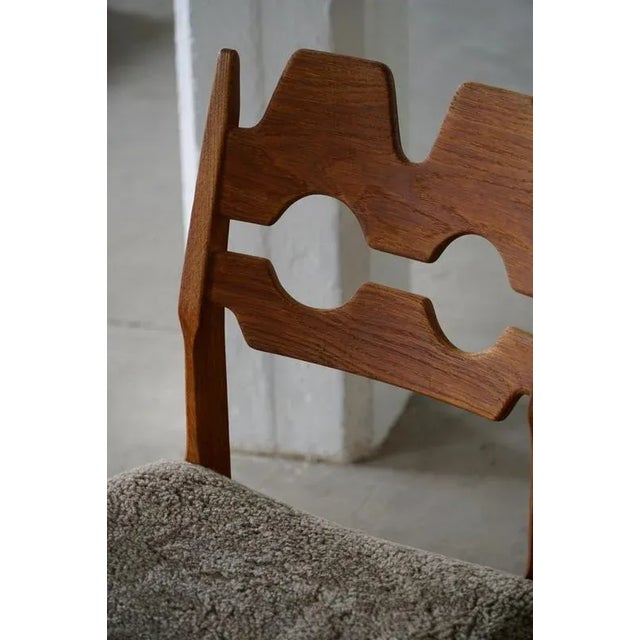 Razorblade Chairs in Oak & Lambswool attributed to Henning Kjærnulf, 1960s, Set of 6 For Sale - Image 16 of 18