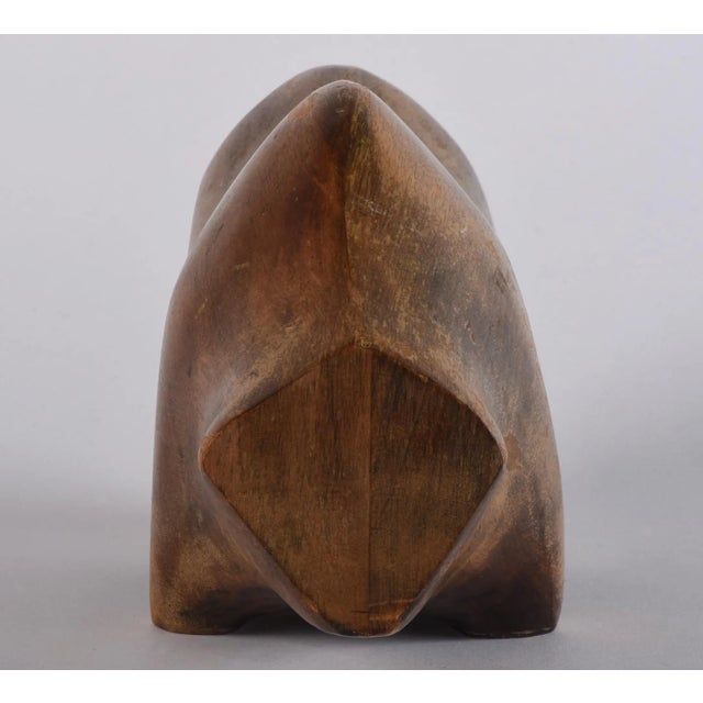 Mid-Century Modern Vintage Mid Century Modern Wood Bull Modernist Table Sculpture For Sale - Image 3 of 10