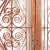 Vintage iron scroll garden gate from North India. Original paint and aged rust patina. Wonderful used or displayed indoors...