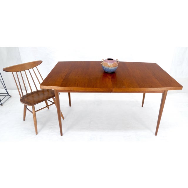 Danish Mid Century Modern Teak Boat Shape Dining Table w/ 3 12" Leaves MINT For Sale - Image 15 of 17