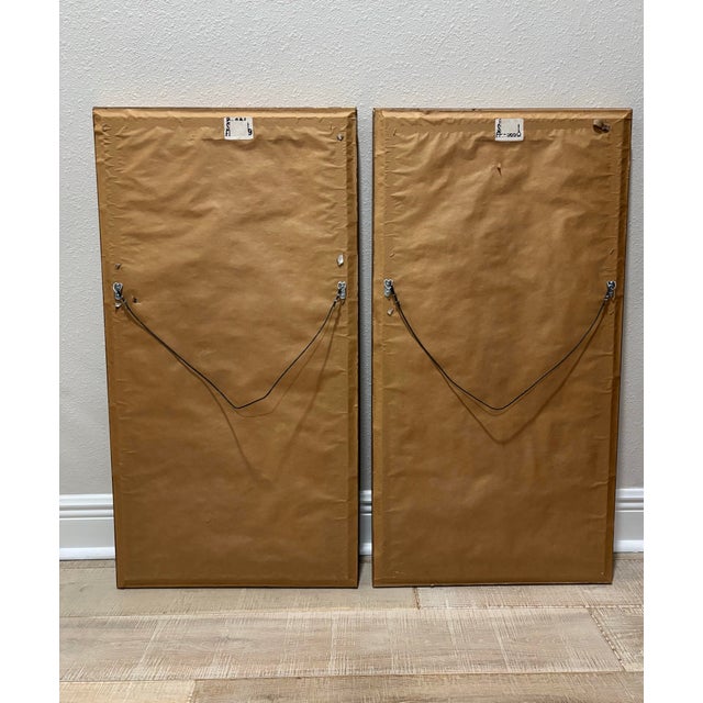 Vintage Pair of Large Tropical Palm Tree Prints in Faux Bamboo Gold Frames For Sale - Image 9 of 16