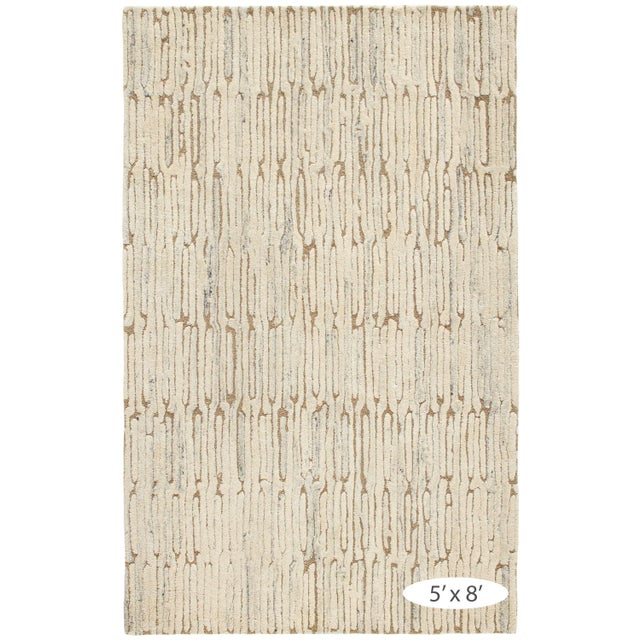 Dash & Albert Marie Flanigan for Dash & Albert Malone Oatmeal Tufted Wool Rug, 5' x 8' For Sale - Image 4 of 5