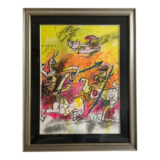 1990s Surrealist Lithograph by Roberto Matta, Framed For Sale