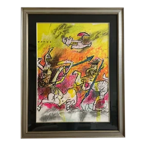 1990s Surrealist Lithograph by Roberto Matta, Framed