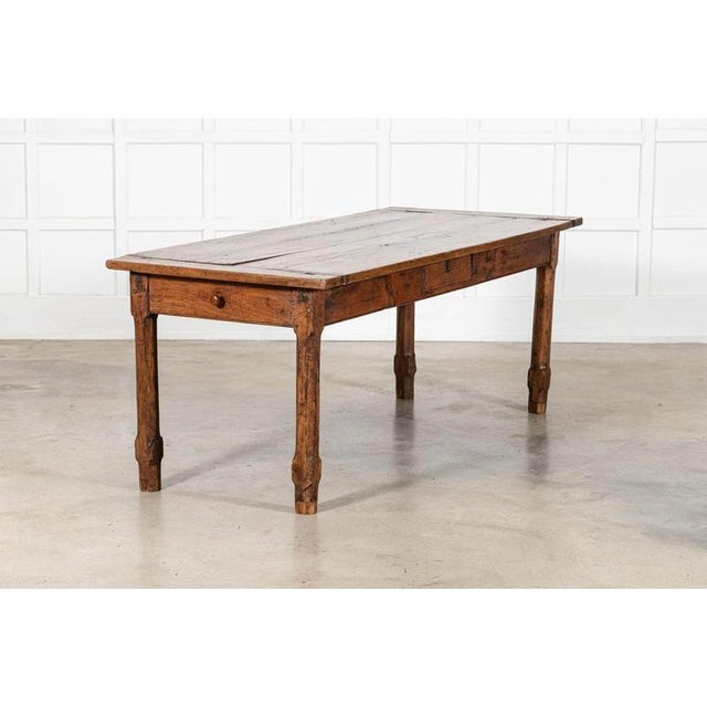Brown Large Antique French Farmhouse Table in Elm and Fruitwood, 1870 For Sale - Image 8 of 15