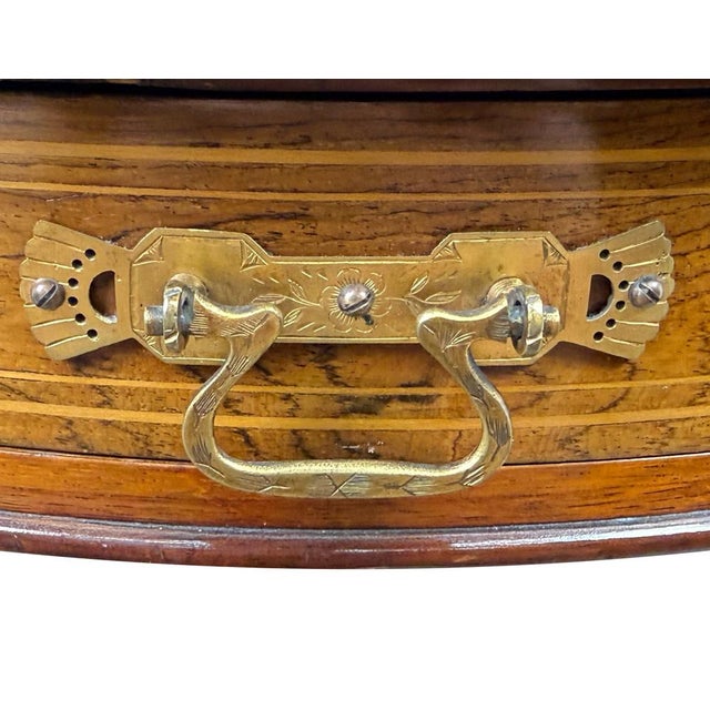 Small Antique Rosewood Demi Lune Side Table, 1890 For Sale - Image 14 of 17
