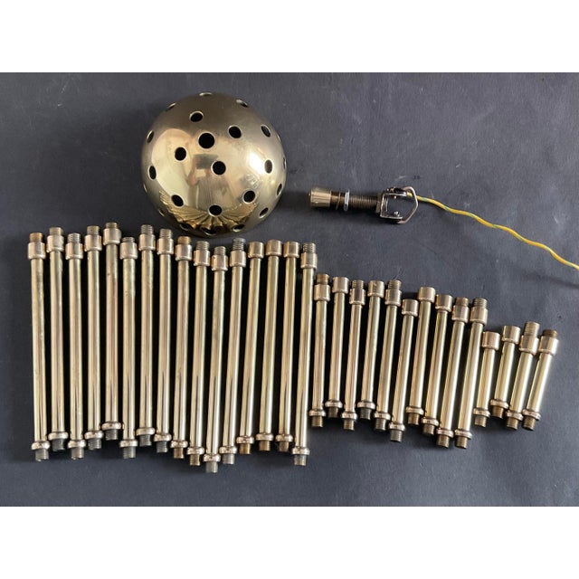 Large Mid-Century Modern Snowball Ceiling Lamp in Glass and Brass by Emil Stejnar for Rupert Nikoll, 1950s For Sale - Image 11 of 18
