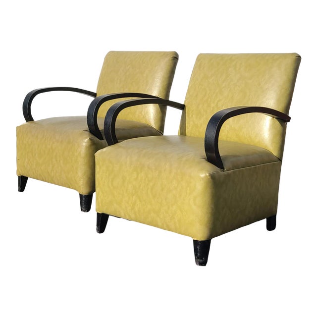 1950's Art Deco Style Lounge Chairs a Pair Chairish