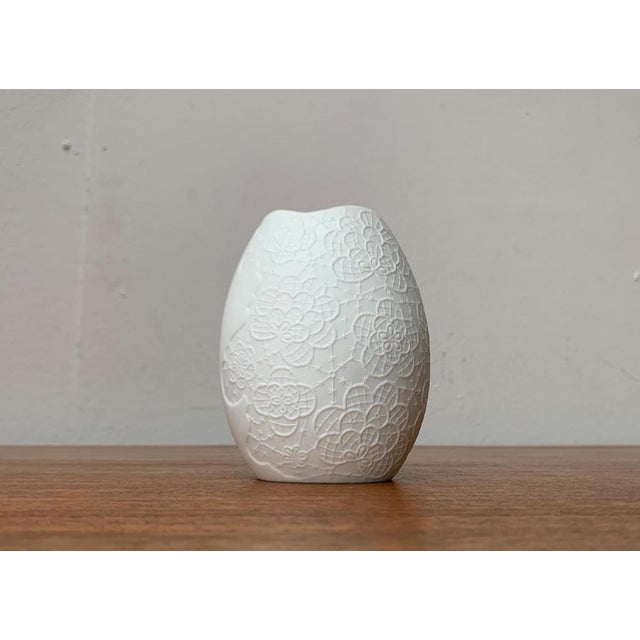 Mid-Century German White Porcelain Vase by M.Frey for Kaiser, 1960s, in Very Good conditions. Designed 1960 to 1969 This...