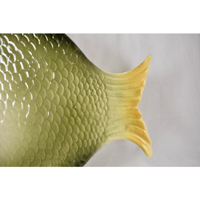 Italian Mid-Century Majolica Fish Service- Set of 7 For Sale - Image 11 of 13