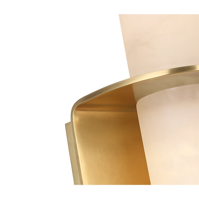 Fosse 11" Invertable Offset Oval Sconce in Antique-Burnished Brass with Alabaster Designer: Kelly Wearstler Finish:...