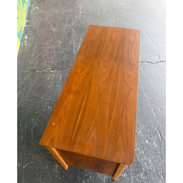 Brown Fully-Refinished Mid Century Stanley Desk For Sale - Image 8 of 12