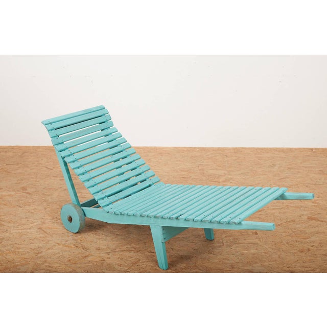 Garden Lounger Mairea with Wooden Frame on Wheels by Aino Alto, 1939 For Sale - Image 3 of 15