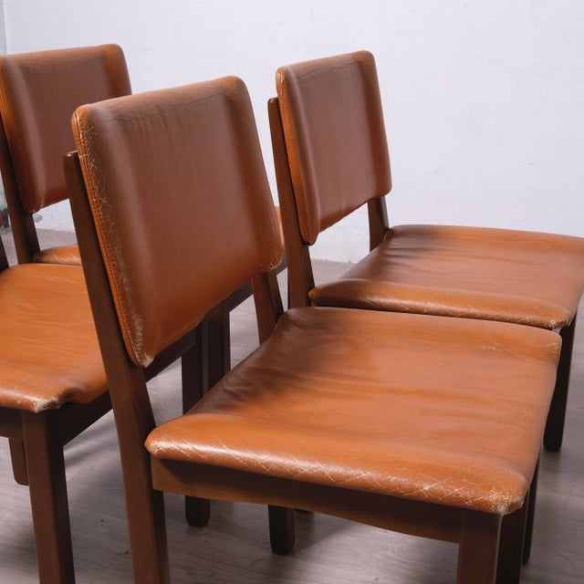 Vintage Leather Chairs, 1970s, Set of 4 For Sale - Image 6 of 18