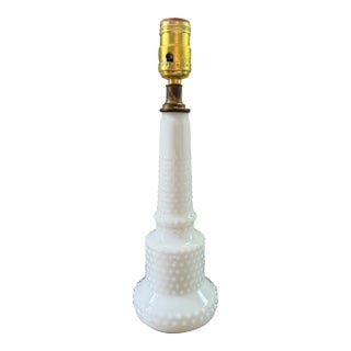 Vintage Hobnail Milk Glass Table Lamp For Sale