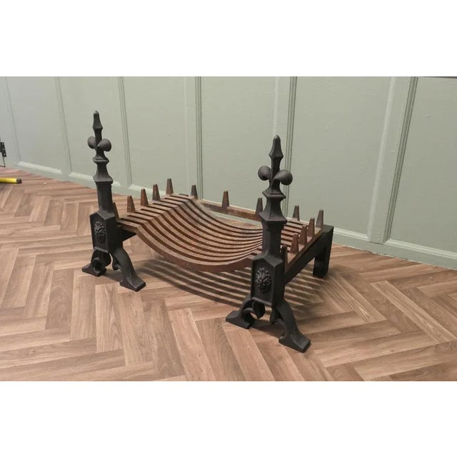Large Hand-Forged Iron Andirons, 19th Century For Sale - Image 3 of 7