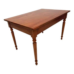 1950s Vintage Cherry Work Table/Desk With Turned Legs