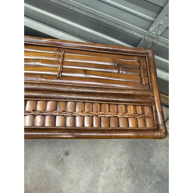1970s Split Bamboo Rising Sun Console Table For Sale - Image 10 of 12
