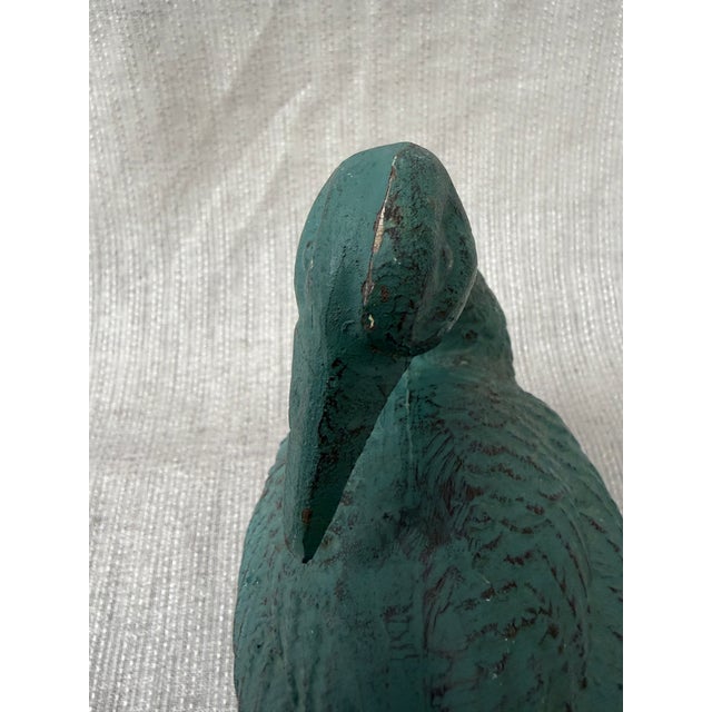 Vintage Green Cast Iron Statue For Sale - Image 13 of 18
