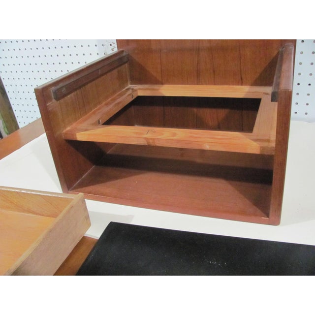 Wood Hans J. Wegner for Getama Floating Nightstand in Teak Glass & Brass 1960s Signed For Sale - Image 7 of 13