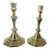 Antique 18th Century French Baroque Brass Candlesticks - a Pair For Sale