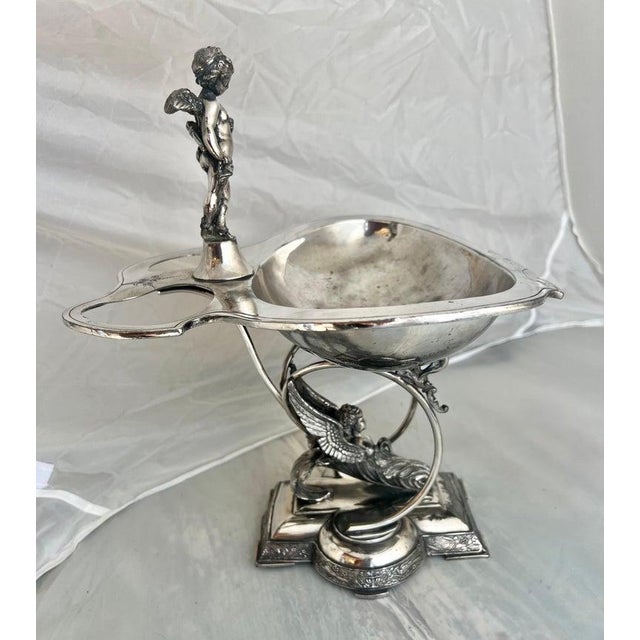 Early 20th Century Ornate Wilcox Silver Plate Serving Dish, Late Victorian, Angels, Usa For Sale In Los Angeles - Image 6 of 15