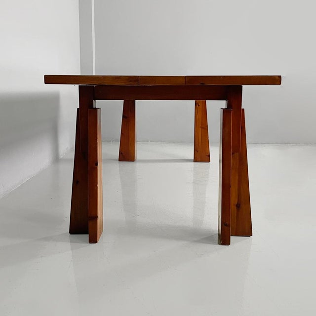 Mid-Century Modern Italian Extendable Wooden Dining Table, 1970s For Sale - Image 3 of 18