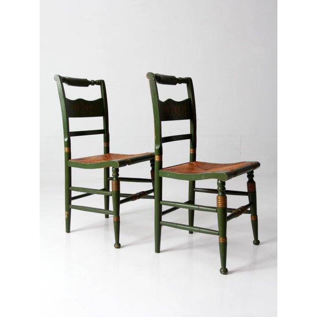 Vintage Tell City Green Stenciled Chairs For Sale - Image 17 of 18