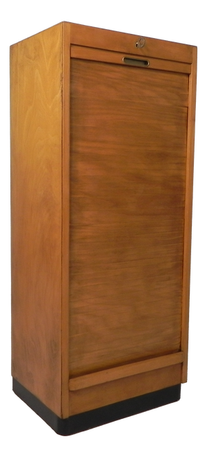 Vintage Birch Roller Shutter Cabinet from Ekawerk Horn Lippe, Germany, 1950s